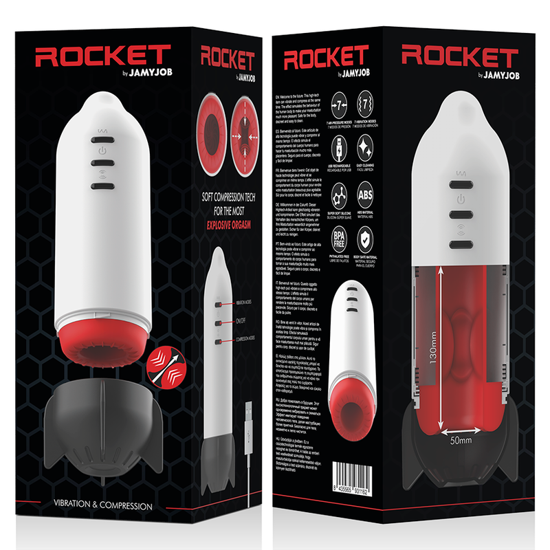 JAMYJOB - ROCKET MASTURBATOR TECNOLOGIA DI COMPRESSIONE MORBIDA E VIBRAZIONE – Masturbatore automatico – foto 10
