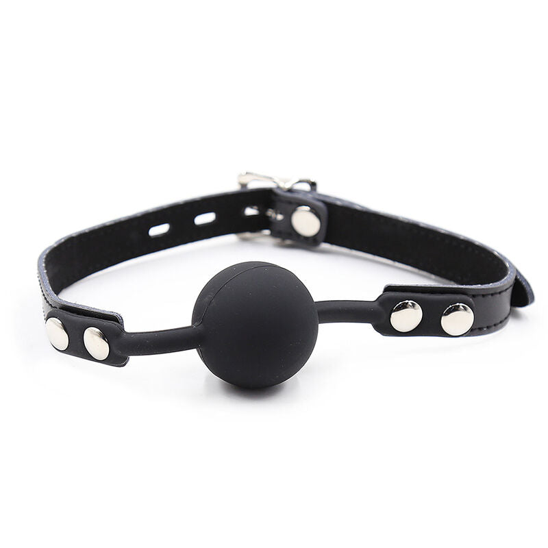 OHMAMA FETISH - BALL GAG IN SILICONE CON CINTURA IN PELLE (LUCCHETTO INCLUSO) – Mascelle – foto 2