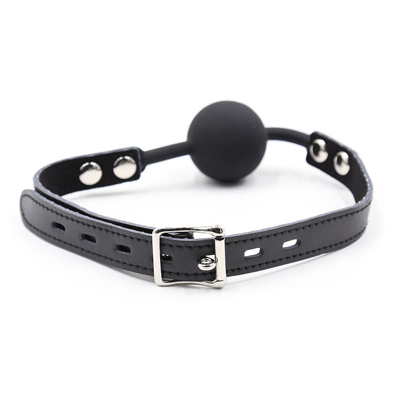 OHMAMA FETISH - BALL GAG IN SILICONE CON CINTURA IN PELLE (LUCCHETTO INCLUSO) – Mascelle – foto 4