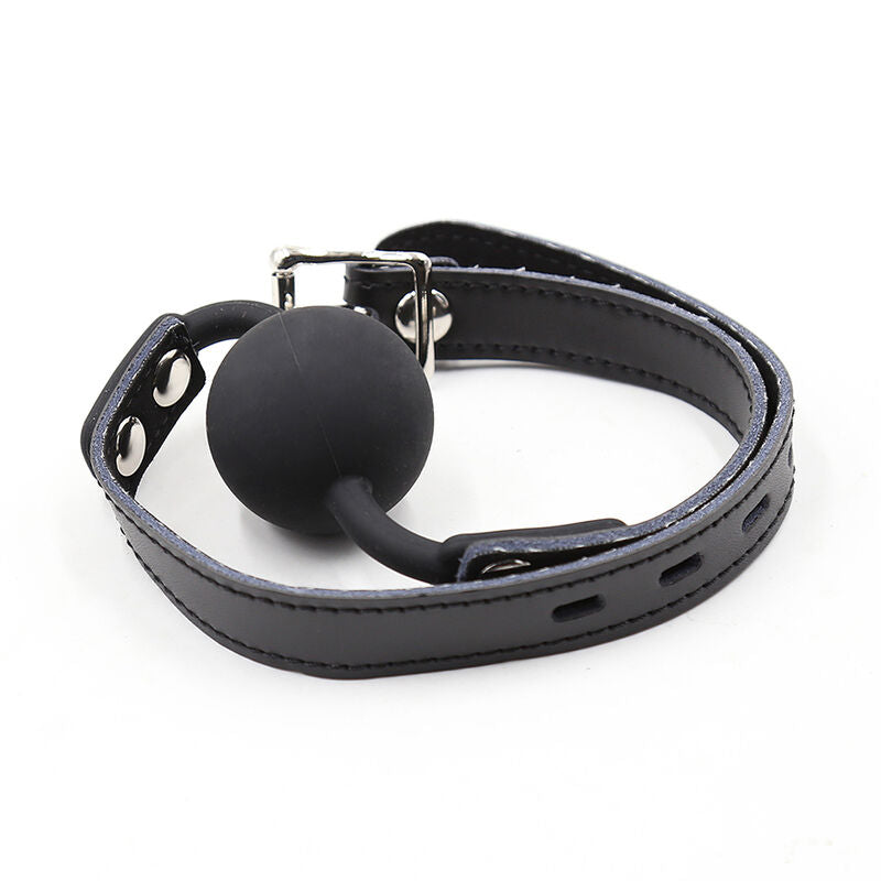 OHMAMA FETISH - BALL GAG IN SILICONE CON CINTURA IN PELLE (LUCCHETTO INCLUSO) – Mascelle – foto 5