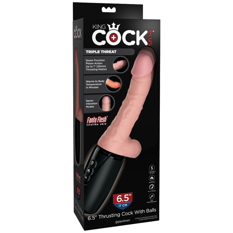 KING COCK - PLUS TRIPLA MINACCIA PELLE CHIARA – Peni realistici – foto 9