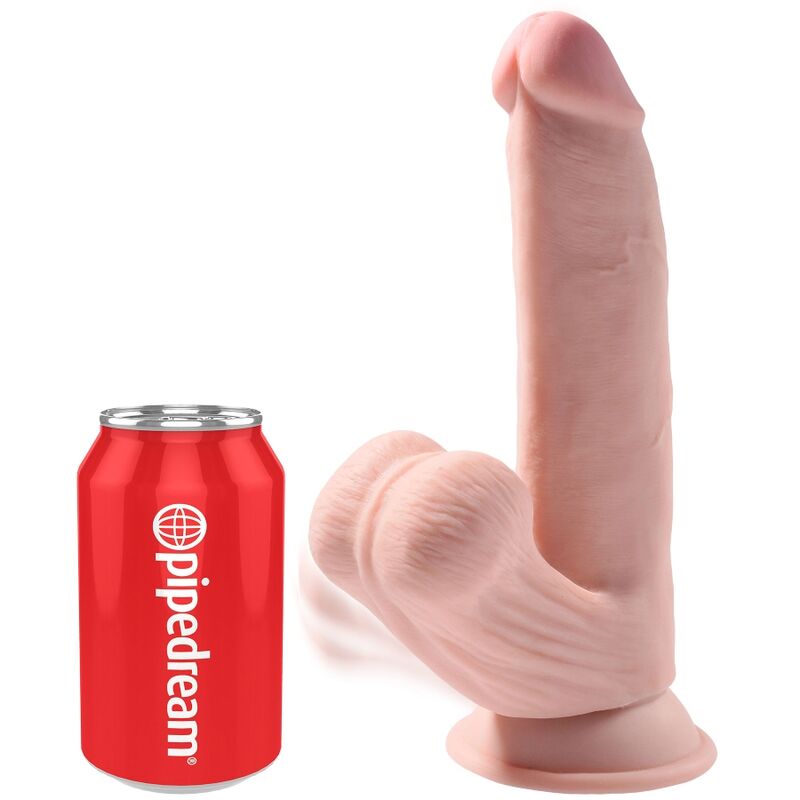 KING COCK - PLUS 3D DILDO SFERE OSCILLANTI 24.5 CM PELLE CHIARA – Peni realistici