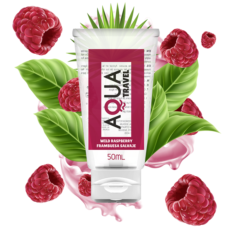 AQUA TRAVEL - LUBRIFICANTE A BASE ACQUA AL GUSTO DI LAMPONE SELVATICO - 50 ML – Con sapori deliziosi