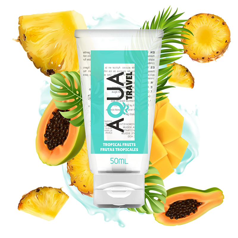 AQUA TRAVEL - LUBRIFICANTE A BASE ACQUA FRUTTI TROPICALI - 50 ML – Con sapori deliziosi
