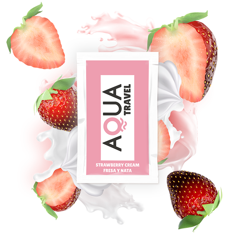 AQUA TRAVEL - LUBRIFICANTE A BASE ACQUA GUSTO CREMA DI FRAGOLA 6 ML – Dose singola