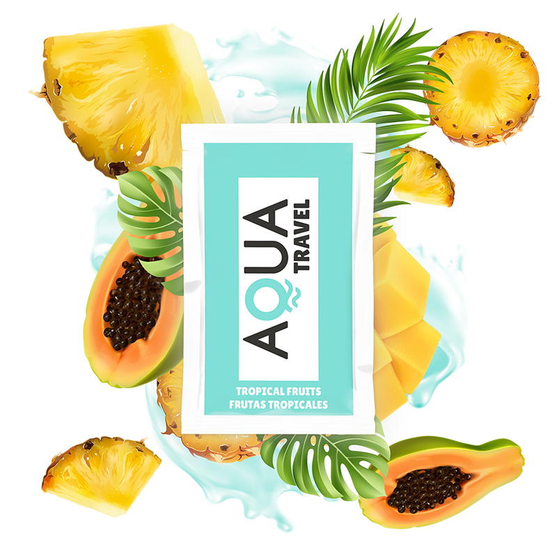 AQUA TRAVEL - LUBRIFICANTE A BASE ACQUA GUSTO FRUTTA TROPICALE 6 ML – Con sapori deliziosi