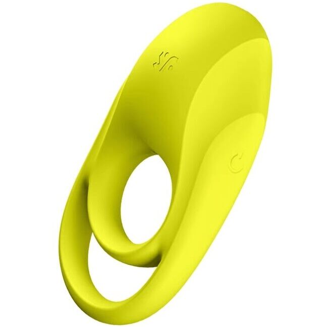 SATISFYER - VIBRATORE AD ANELLO DUO SPETTACOLARE GIALLO – Cockring con vibrazione