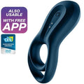 SATISFYER - APP VIBRATORE AD ANELLO EPIC DUO BLU – Cockring con vibrazione