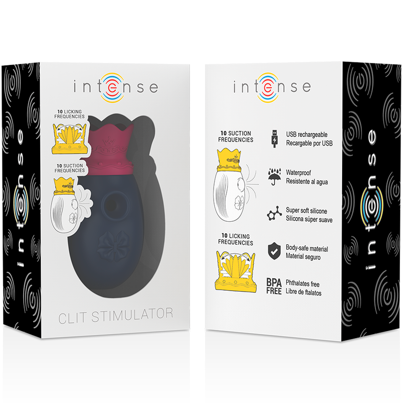 INTENSE - STIMOLATORE CLITORIDEO 10 MODALITÀ DI ASPIRAZIONE E LECCATURA - BLU – Stimolatore dell'aria nessuna vibrazione – foto 8