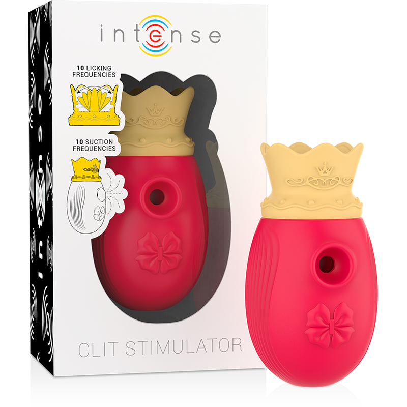 INTENSE - STIMOLATORE CLITORIDEO 10 MODALITÀ DI ASPIRAZIONE E LECCATURA - ROSSO – Stimolatore d'aria con vibrazione – foto 2