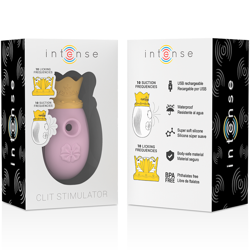 INTENSE - STIMOLATORE CLITORIDEO 10 MODALITÀ DI ASPIRAZIONE E LECCATURA - ROSA – Stimolatore d'aria con vibrazione – foto 8