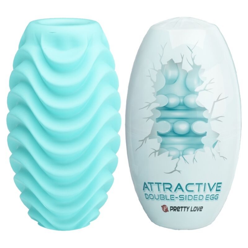 PRETTY LOVE - UOVO MASTURBATORE A DOPPIA FACCIA TURCHESE – Vagine con vibrazione
