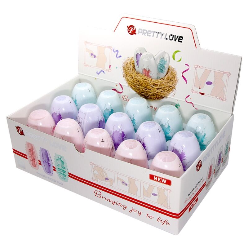PRETTY LOVE - UOVO MASTURBATORE DOPPIO LOVE - 15 UNIT – Vagine con vibrazione