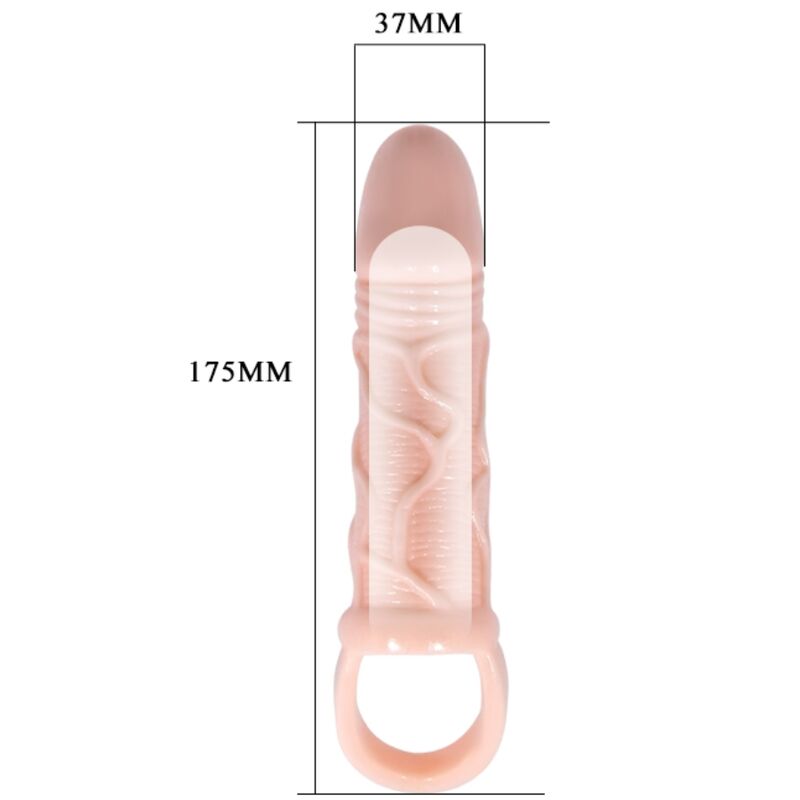 BAILE - GUAINA ESTENSORE DEL PENE CON CINGHIA PER TESTICOLI 13.5 CM – Copri pene con estensione – foto 3
