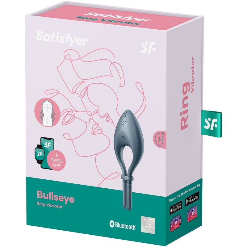 SATISFYER - APP VIBRATORE BULLSEYE RING GRIGIO – Cockring con vibrazione – foto 3