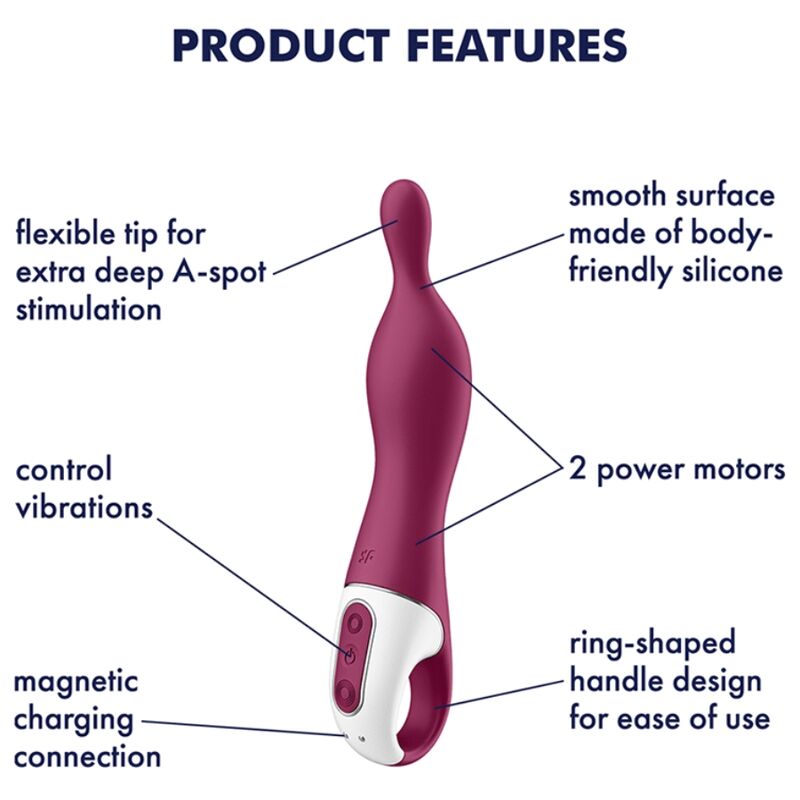 SATISFYER - VIBRATORE AMAZING 1 ASPOT BERRY – Rotatori vibranti – foto 4