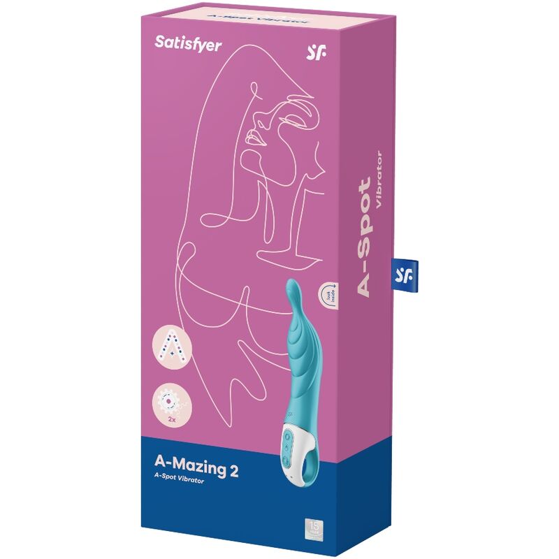 SATISFYER - VIBRATORE AMAZING 2 ASPOT TURCHESE – Classici vibratori anali o vaginali – foto 3