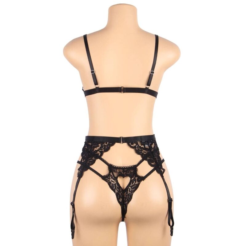SUBBLIME - SET TRE PEZZI REGGISENO + REGGICALZE + PERIZOMA S/M – Babydoll con reggicalze – foto 11