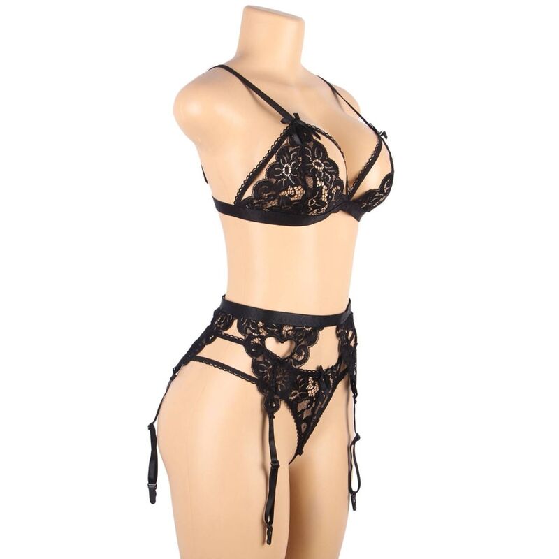 SUBBLIME - SET TRE PEZZI BRA+ REGGICALZE + PERIZOMA L/XL – Babydoll con reggicalze – foto 9