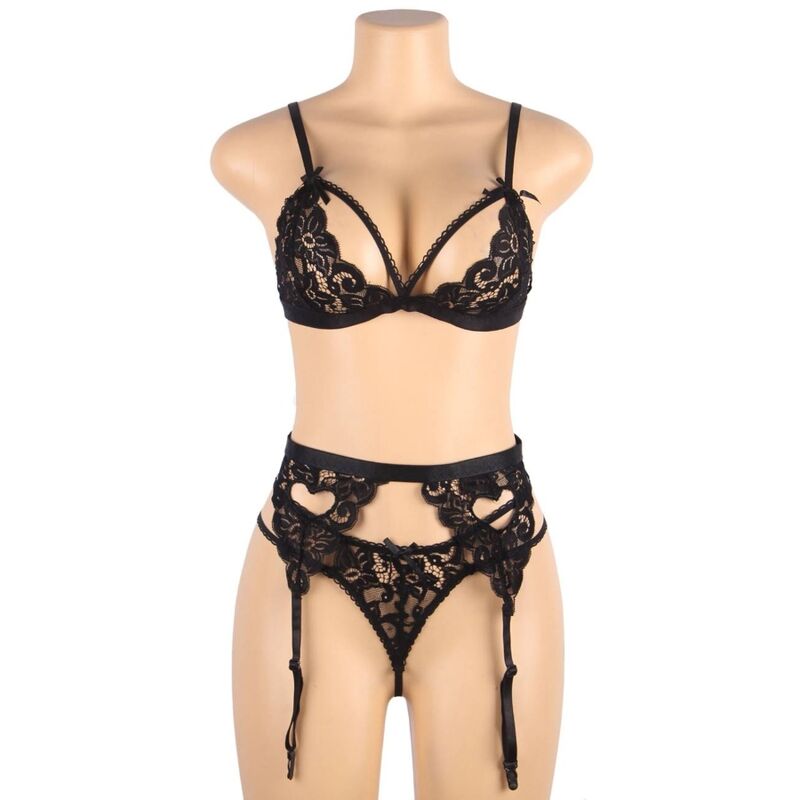 SUBBLIME - SET TRE PEZZI BRA+ REGGICALZE + PERIZOMA L/XL – Babydoll con reggicalze – foto 10