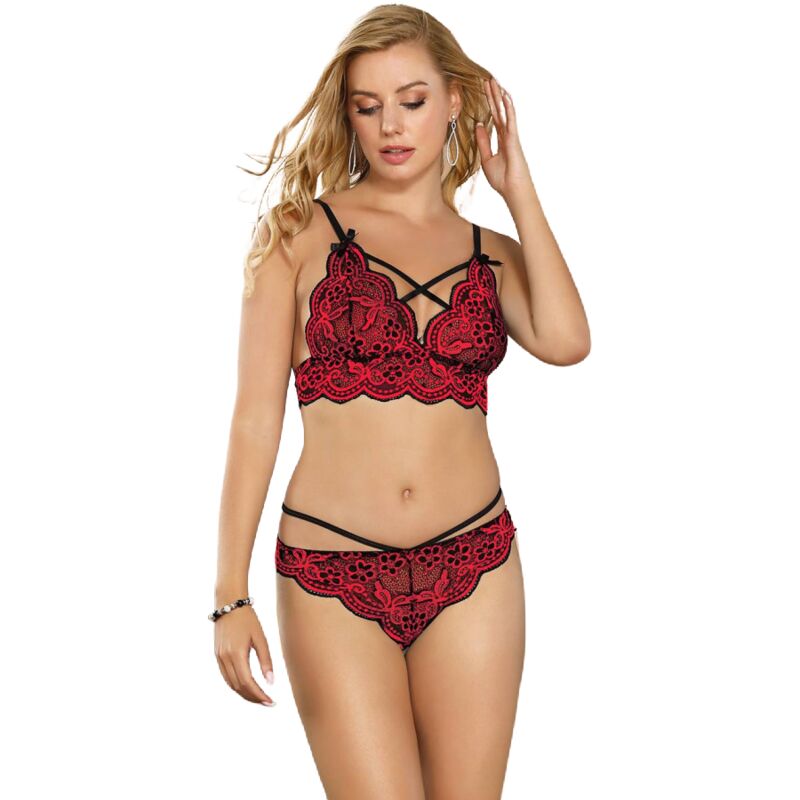 SUBBLIME - SET COMPLETO DUE PEZZI IN PIZZO E PANTALONE M/M – Reggiseno e slip