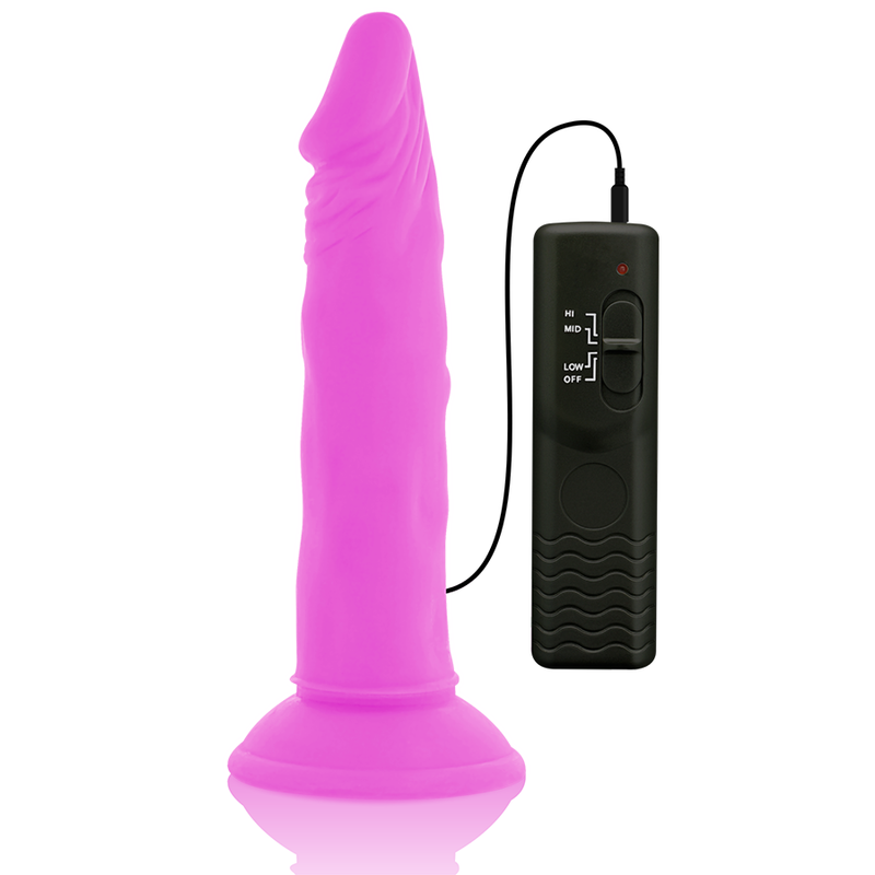 DIVERSIA - DILDO VIBRANTE FLESSIBILE VIOLA 23 CM -O- 4.3 CM – Dildo strapon – foto 4