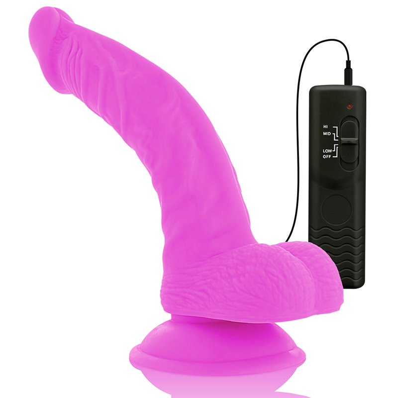 DIVERSIA - DILDO VIBRANTE FLESSIBILE VIOLA 21.5 CM -O- 4.5 CM – Dildo con punto G – foto 7