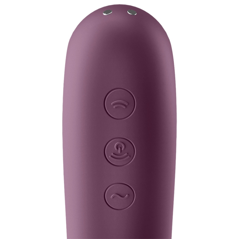 SATISFYER - VIBRATORE DUAL KISS AIR PULSE ROSSO VINO – Stimolatore dell'aria nessuna vibrazione – foto 3