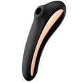 SATISFYER - VIBRATORE DUAL KISS AIR PULSE NERO – Stimolatore dell'aria nessuna vibrazione