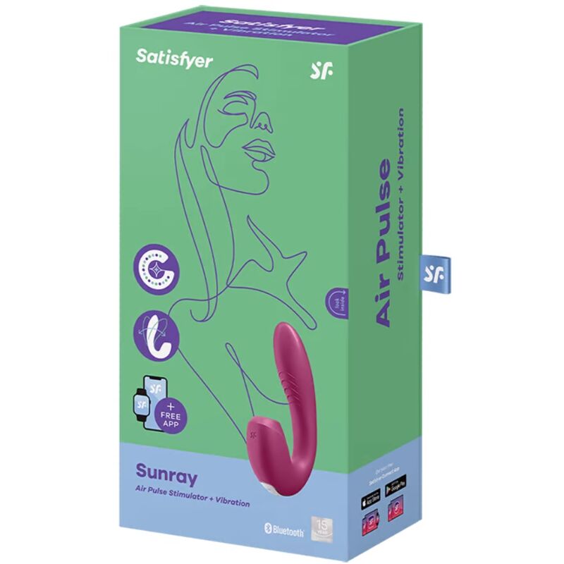 SATISFYER - APP STIMOLATORE E VIBRATORE SUNRAY ROSSO – Vibratori con APP – foto 3