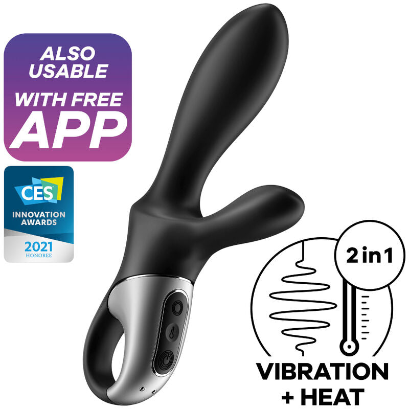 SATISFYER - HEAT CLIMAX+ APP VIBRATORE ANALE NERO – Vibratori con APP