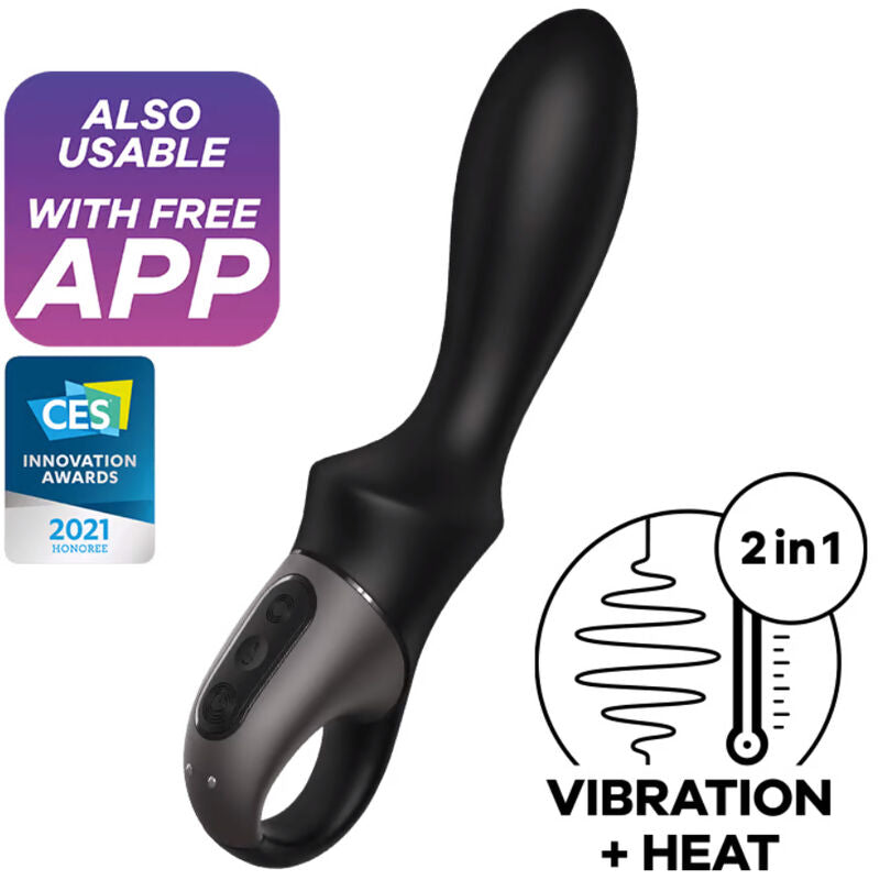 SATISFYER - APP VIBRATORE ANALE HEAT CLIMAX NERO – Vibratori con APP
