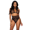LEG AVENUE - SET DUE PEZZI LEG AVENUE - CROP TOP E PERIZOMA PANTY TAGLIA UNICA – Reggiseno e slip