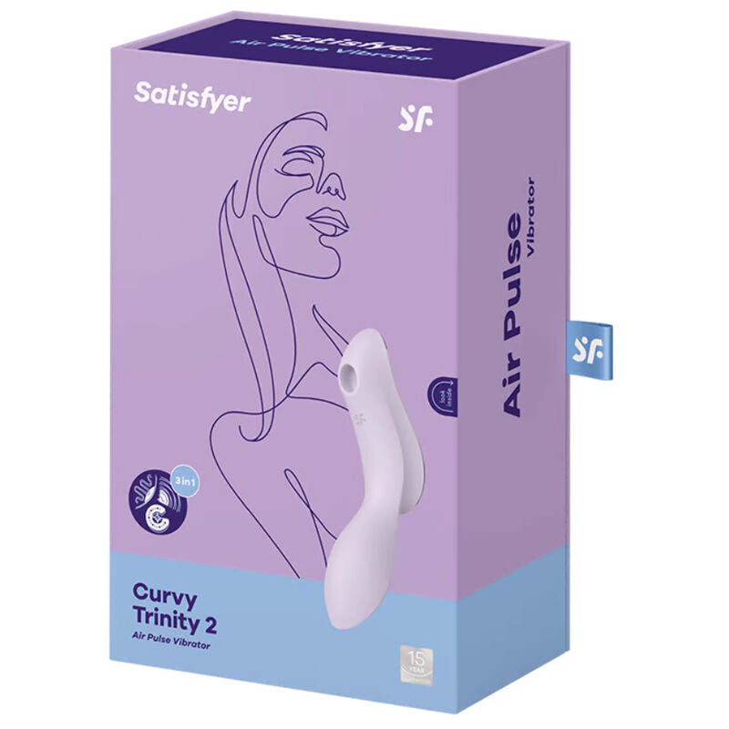 SATISFYER - VIBRATORE CURVY TRINITY 2 AIR PULSE VIOLA – Stimolatore dell'aria nessuna vibrazione – foto 4