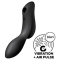 SATISFYER - VIBRATORE CURVY TRINITY 2 AIR PULSE NERO – Stimolatore dell'aria nessuna vibrazione