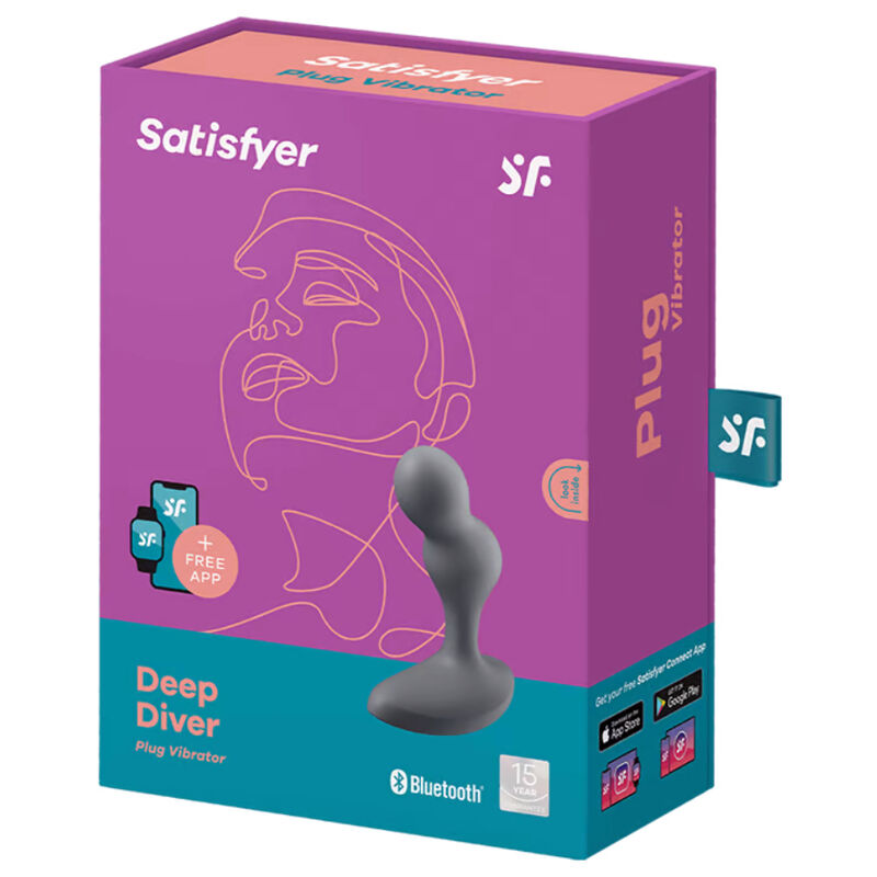 SATISFYER - APP PLUG VIBRANTE DEEP DIVER GRIGIO – Vibratori con APP – foto 4