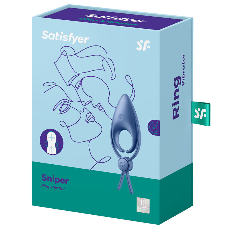SATISFYER - VIBRATORE AD ANELLO SNIPER BLU – Cockring con vibrazione – foto 3