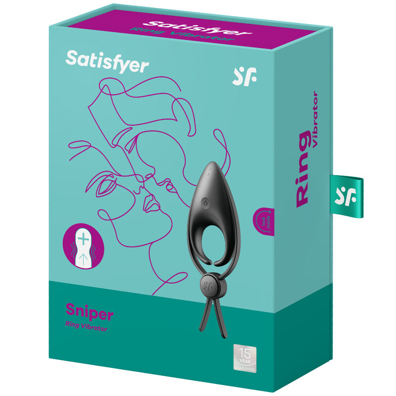 SATISFYER - VIBRATORE AD ANELLO SNIPER NERO – Cockring con vibrazione – foto 3