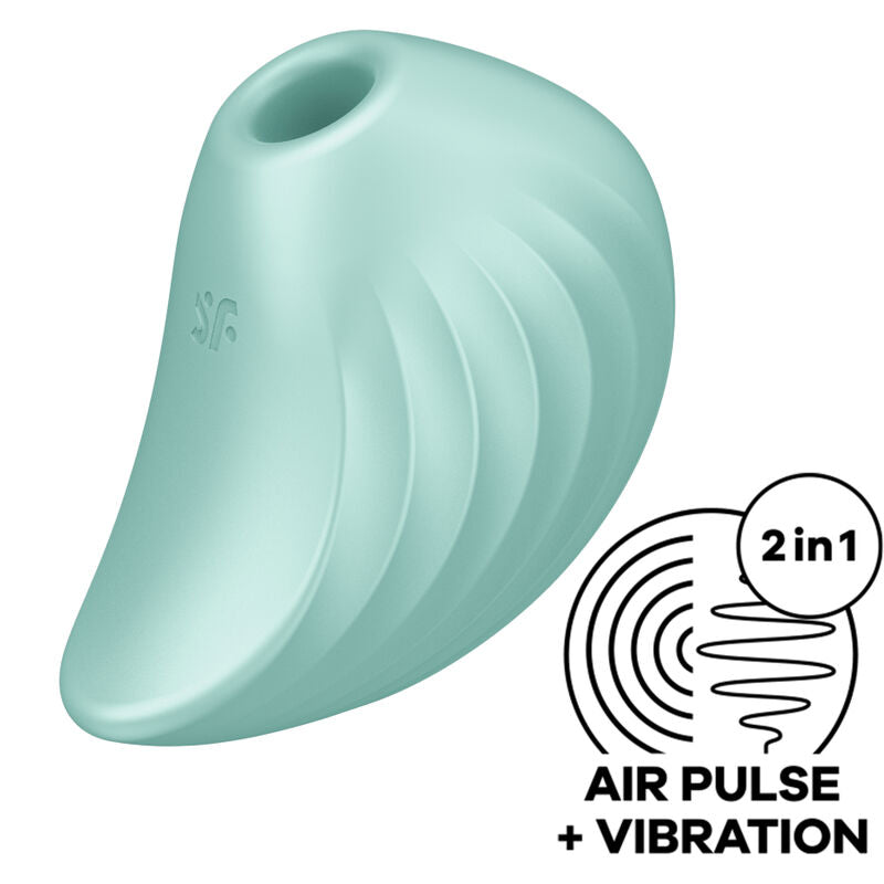 SATISFYER - PEARL DIVER STIMULATOR UND VIBRATOR GRÜN – Stimolatore dell'aria nessuna vibrazione