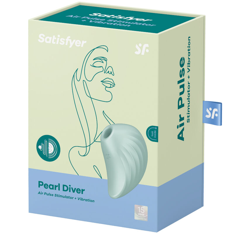 SATISFYER - PEARL DIVER STIMULATOR UND VIBRATOR GRÜN – Stimolatore dell'aria nessuna vibrazione – foto 4
