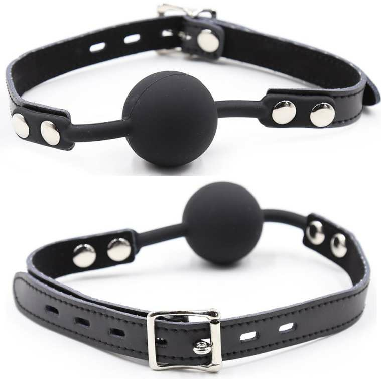 OHMAMA FETISH - BALL GAG IN SILICONE CON CINTURA IN PELLE (LUCCHETTO INCLUSO) – Mascelle