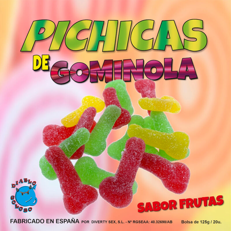 DIABLO GOLOSO - PICHITAS GUMMINOL ALLA FRUTTA CON ZUCCHERO – Dolcetti divertenti