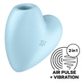 SATISFYER - CUTIE HEART STIMOLATORE E VIBRATORE A IMPULSI D'ARIA BLU – Stimolatore dell'aria nessuna vibrazione