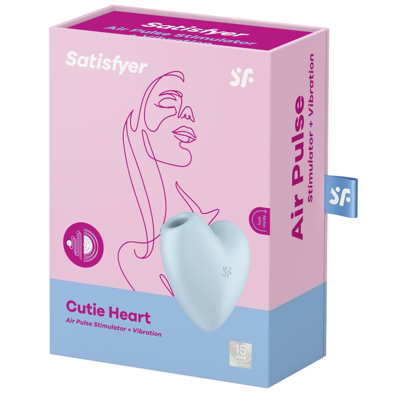 SATISFYER - CUTIE HEART STIMOLATORE E VIBRATORE A IMPULSI D'ARIA BLU – Stimolatore dell'aria nessuna vibrazione – foto 4