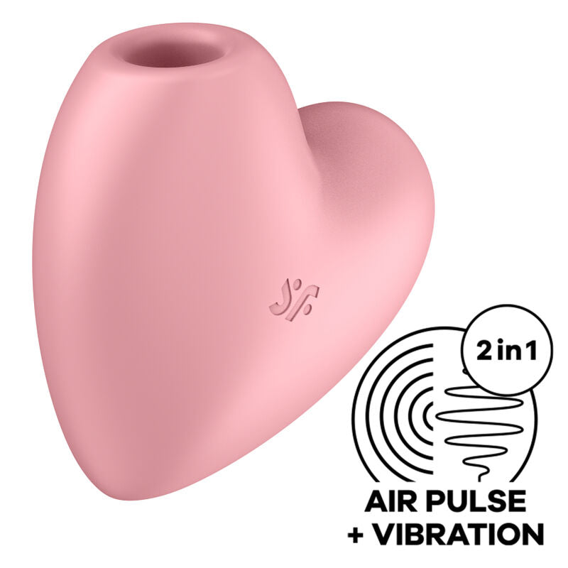 SATISFYER - CUTIE HEART STIMOLATORE E VIBRATORE AIR PULSE ROSA – Stimolatore dell'aria nessuna vibrazione