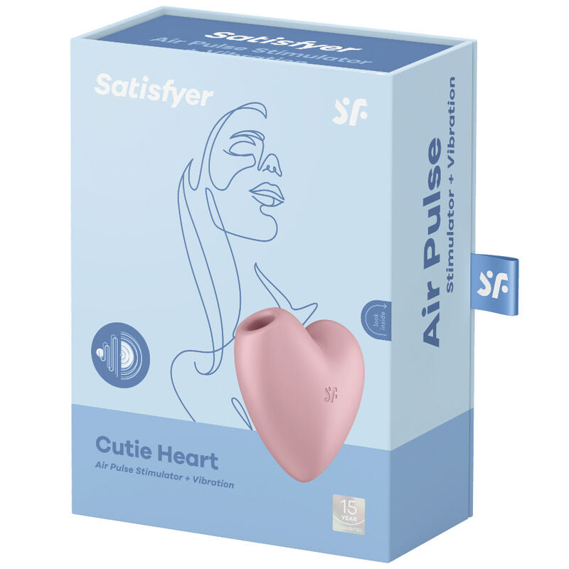 SATISFYER - CUTIE HEART STIMOLATORE E VIBRATORE AIR PULSE ROSA – Stimolatore dell'aria nessuna vibrazione – foto 4