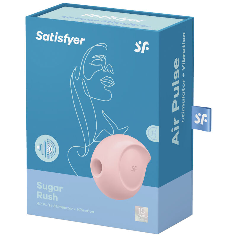 SATISFYER - STIMOLATORE DI IMPULSI D'ARIA SUGAR RUSH E VIBRATORE ROSA – Stimolatore dell'aria nessuna vibrazione – foto 4
