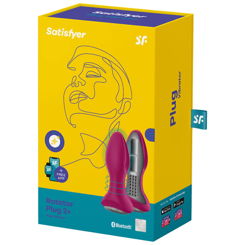 SATISFYER - ROTATOR PLUG 2+ APP VIBRANTE PLUG ROSSO – Vibratori con APP – foto 5
