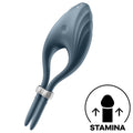 SATISFYER - ANELLO VIBRATORE DUELIST GRIGIO – Cockring con vibrazione