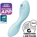 SATISFYER - STIMOLATORE E VIBRATORE CURVY TRINITY 5 AIR PULSE BLU – Vibratori con APP